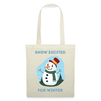 Schnee freut sich auf Winter-Schneemann-Kunst - Stoffbeutel - Rot - Vorne