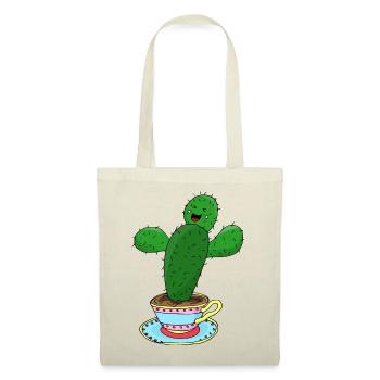 Cactus en tasse illustration drôle de vibrations positives - Sac en tissu - rouge - Devant