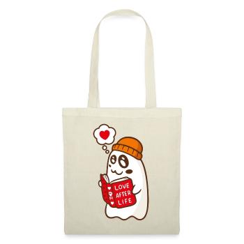 Spooky Cute Ghost Reading Love Book - Tote Bag - red - Front
