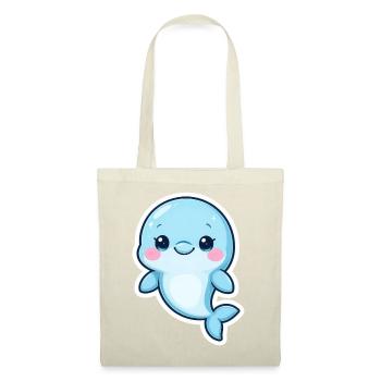 Charmante baleine bleue Sticker Art - Sac en tissu - rouge - Devant