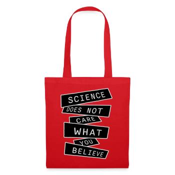 Science Does Not Care What You Believe Facts Logo - Tote Bag - red - Front