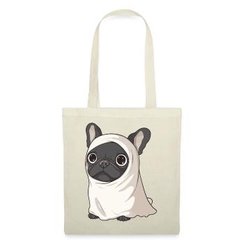 Buldog Français Chien Halloween Fantôme - Sac en tissu - rouge - Devant