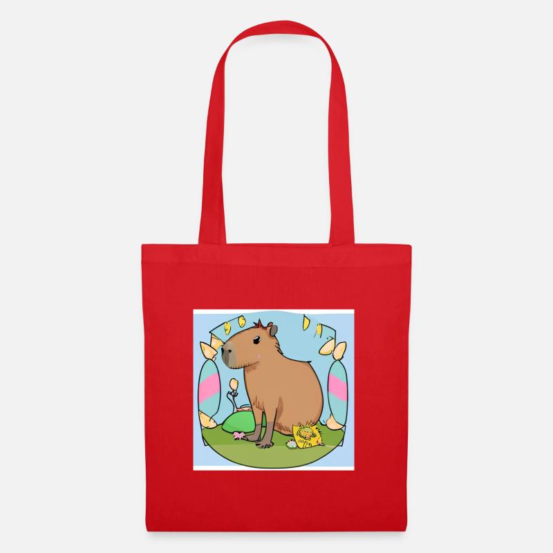Oster-Capybara - Stoffbeutel - Rot
