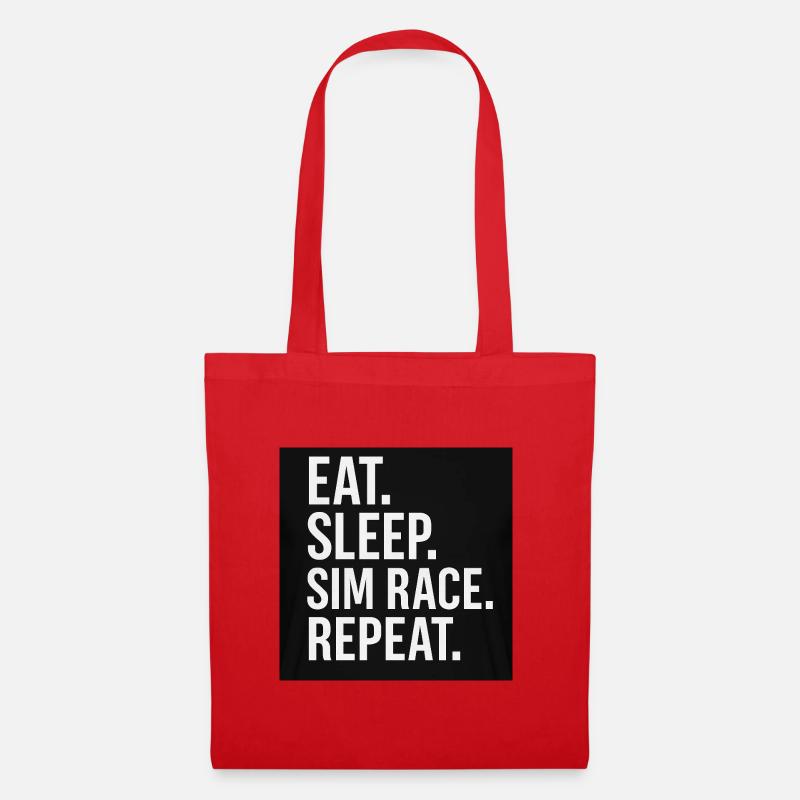 EAT.SLEEP.SIM RACE.REPEAT - Stoffbeutel - Rot