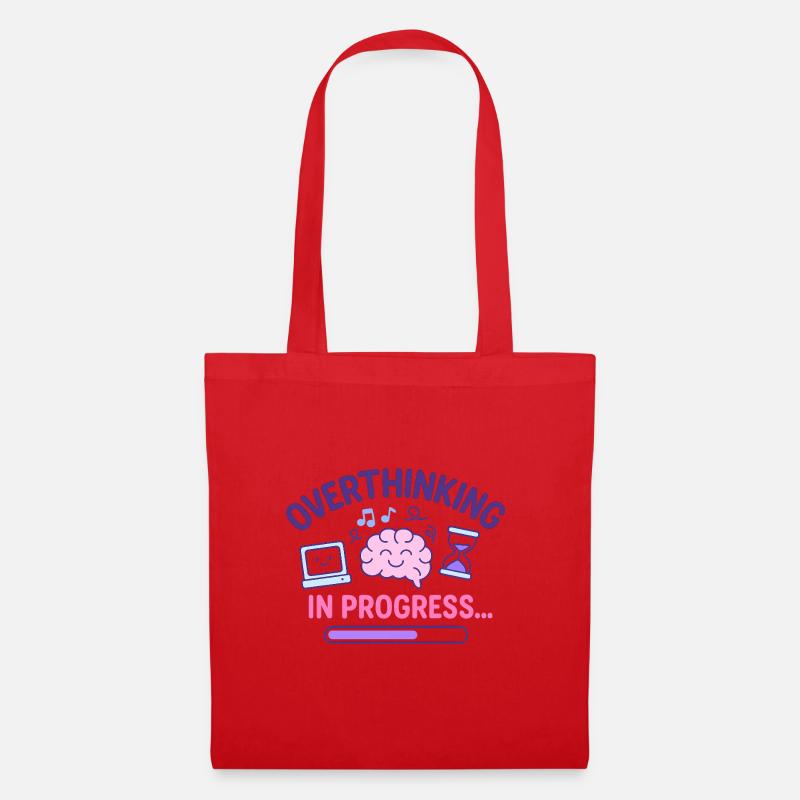 Overthinking in Progress - Tote Bag - red