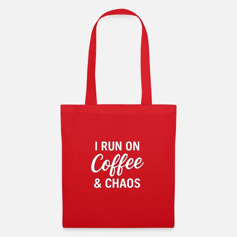 I Run On Coffee & Chaos - Stoffbeutel - Rot