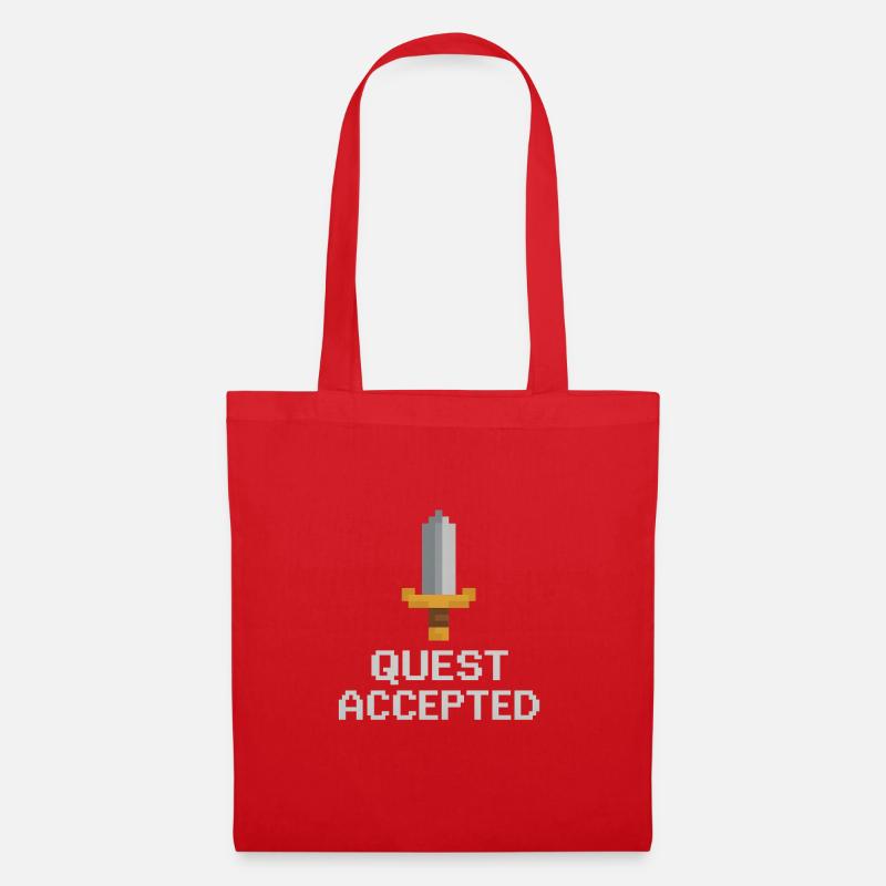 Quest Accepted Pixel Sword - Tote Bag - red