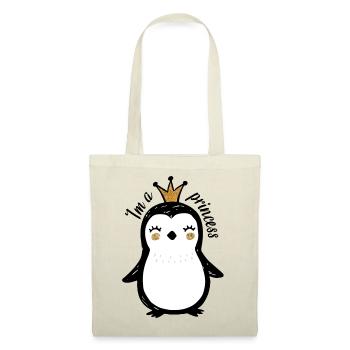 Conception mignonne de la reine des pingouins - Sac en tissu - rouge - Devant