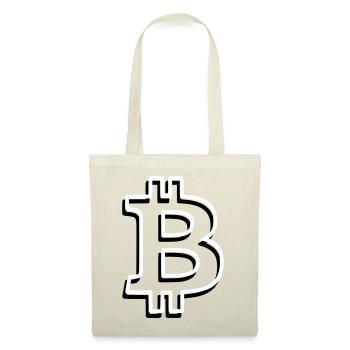 Bitcoin Logo Outline Neon Minimalistisch - Stoffbeutel - Rot - Vorne