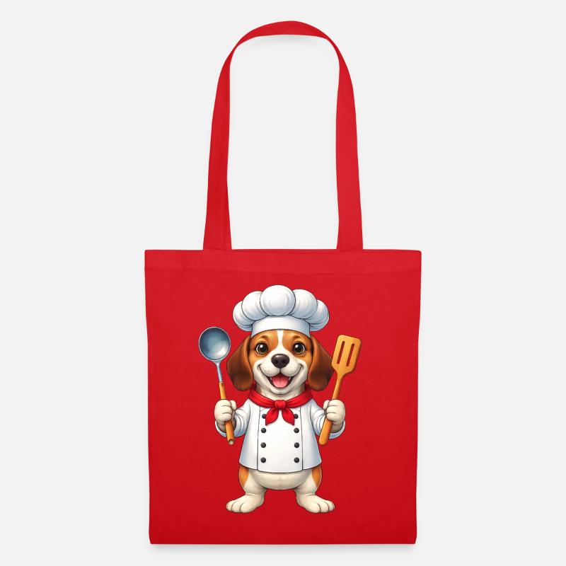 Cuisson de dessin animé Chef Rapetou Dessin animé Cuisine de chien - Sac en tissu - rouge