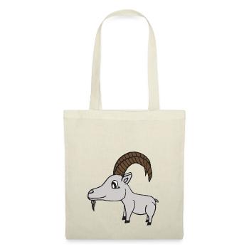douce chèvre avec des cornes, douce idée de cadeau - Sac en tissu - rouge - Devant