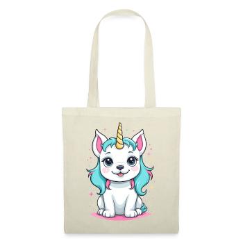 Kawaii Einhorn Hund - Stoffbeutel - Rot - Vorne
