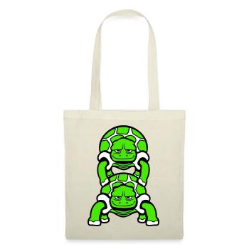 2 Artist Turtles Piggyback Team Crew Friends - Tote Bag - red - Front