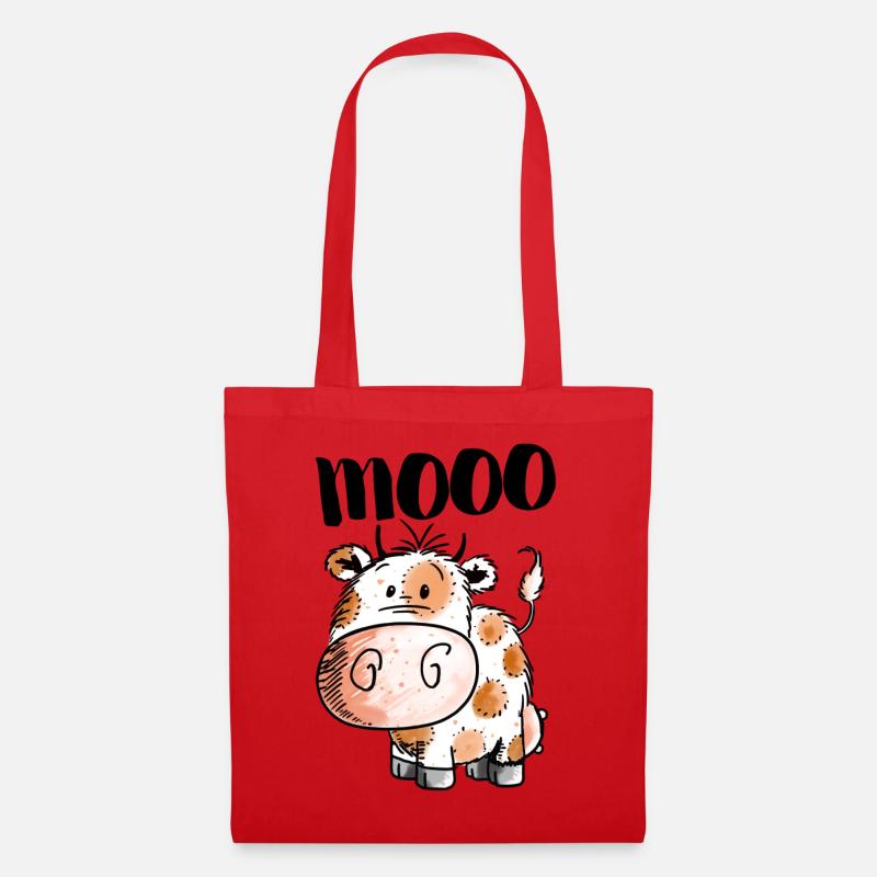 Petit bébé de vache - vache - vaches - veau - Bulle - Boeuf - Sac en tissu - rouge