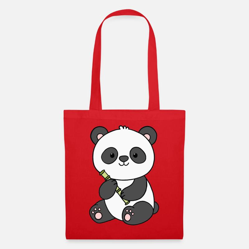 Panda Panda Bear - Tote Bag - red