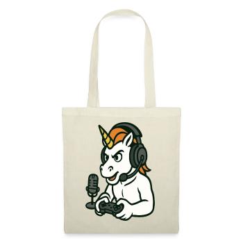 Gamer Unicorn mit Headset-Raserei-Modus - Stoffbeutel - Rot - Vorne