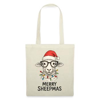Schaf Weihnachten Schäfer lustig Merry Sheepmas - Stoffbeutel - Rot - Vorne