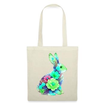 Bunny Watercolor Flowers Easter - Tote Bag - red - Front