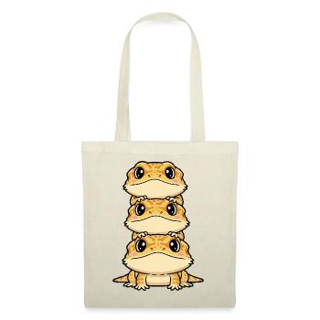 Impressions Kawaii du Trio Gecko Empilé - Sac en tissu - rouge - Devant