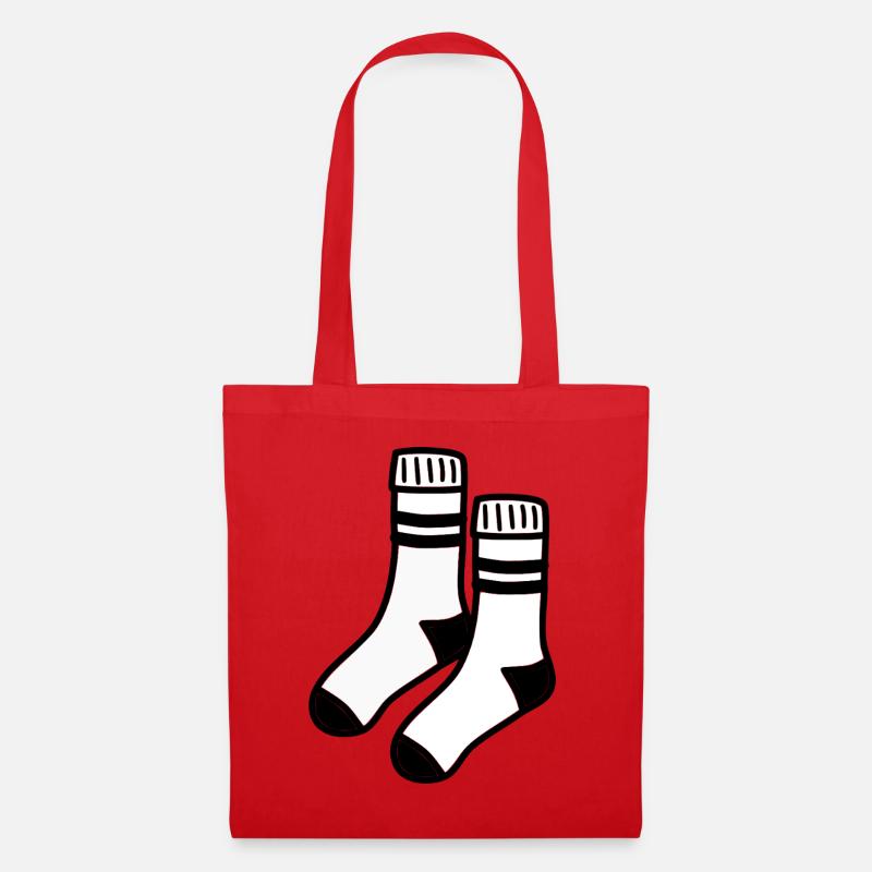 Weiße Socken - Stoffbeutel - Rot