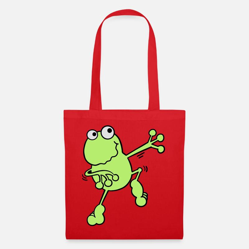 Tanzender Frosch - Stoffbeutel - Rot