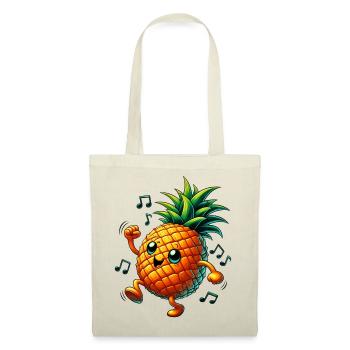 Ananas-Tänze-Musik - Stoffbeutel - Rot - Vorne