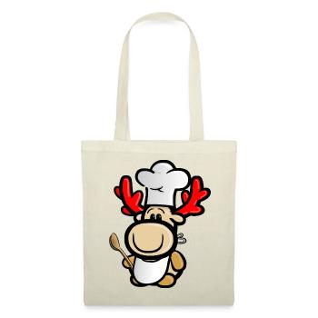 Renne Elmondo en cuisinier avec un tablier de chef - Sac en tissu - rouge - Devant