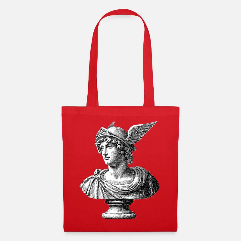 Buste antique Hermès - Gravure classique - Sac en tissu - rouge