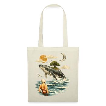 Surreal Whale Scene – Vintage Dreamscape - Tote Bag - red - Front
