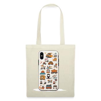 Colorful Vehicle World Doodle Pattern - Tote Bag - red - Front