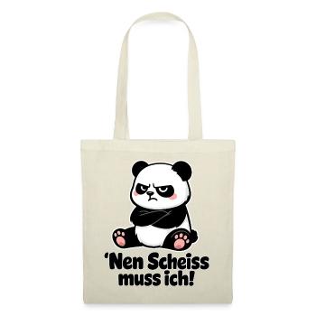 Nen Scheiss Muss Ich Panda Sarkastische - Stoffbeutel - Rot - Vorne