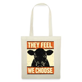 We Choose, They Feel – Cow Poster - Tote Bag - red - Front