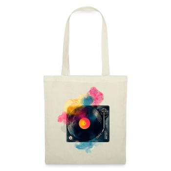 Design de platine vinyle en vinyle à splash couleur - Sac en tissu - rouge - Devant