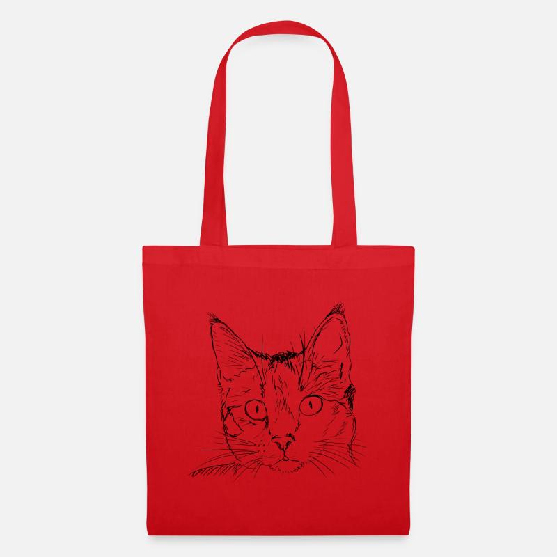 Katze - Stoffbeutel - Rot