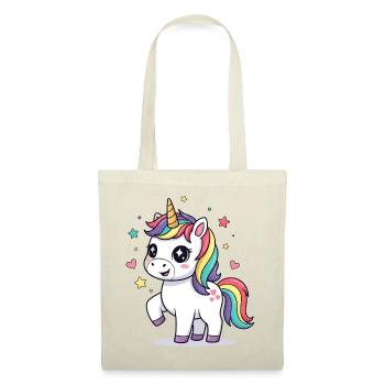Licorne ludique avec crinière arc-en-ciel - Sac en tissu - rouge - Devant
