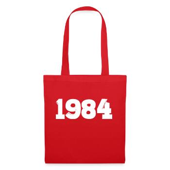 Jahr 1984 weiß - Stoffbeutel - Rot - Vorne