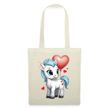 Cute pony with heart - Tote Bag - red - Front