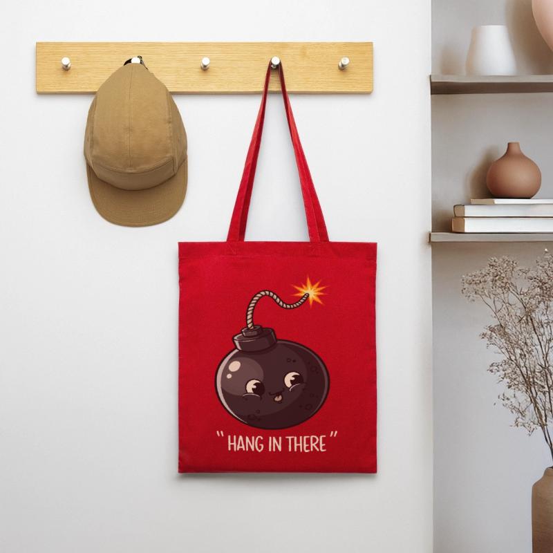 Kawaii Exploding Bomb Comic Design Tote Bag