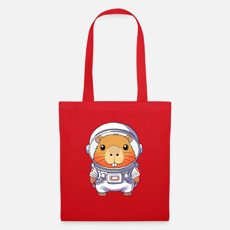 Capybara Astronaut - Tote Bag - red
