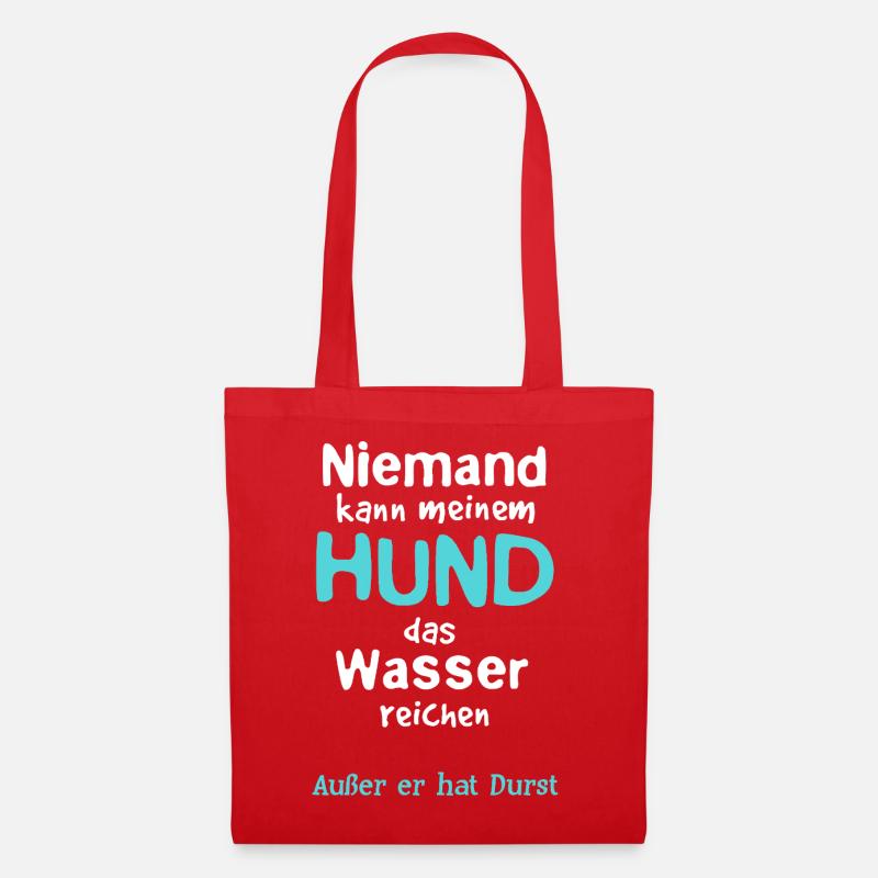 Hund Wasser reichen - Stoffbeutel - Rot