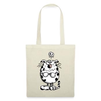 Mies gelaunte Katze - Comic - Skull - Fun - Stoffbeutel - Rot - Vorne