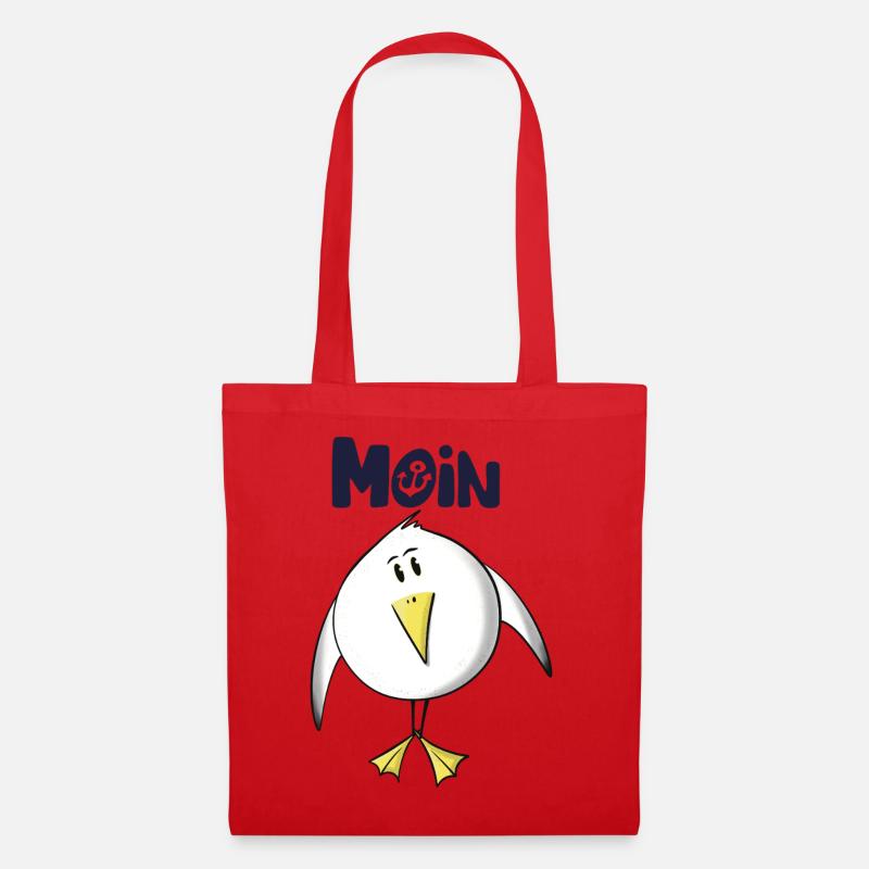 Möwe Moin Anker - Stoffbeutel - Rot