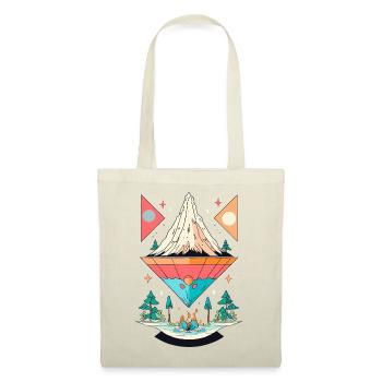 Mountain and Forest Symmetry Design - Tote Bag - red - Front