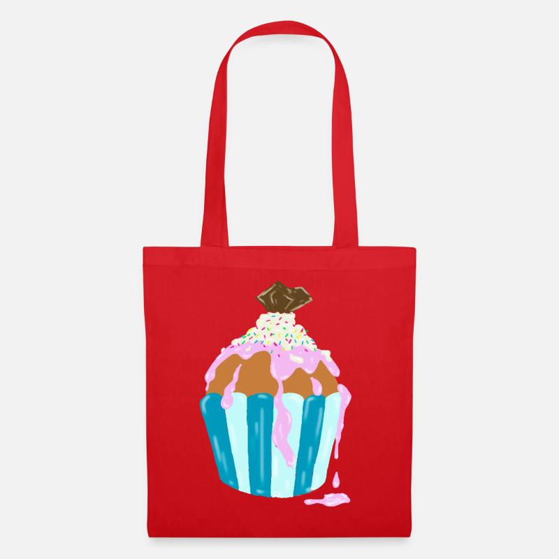 Cupcake, Törtchen - Stoffbeutel - Rot