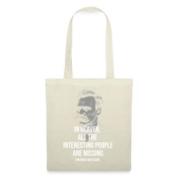 Nietzsche Quote: Heaven Missing:  - Tote Bag - red - Front