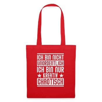 Kreativ Chaotisch - Design - Stoffbeutel - Rot - Vorne