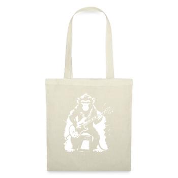 funny monkey plays on the electric guitar - Tote Bag - red - Front