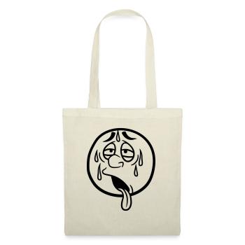face cartoon cartoon circle round exhausted sun - Tote Bag - red - Front
