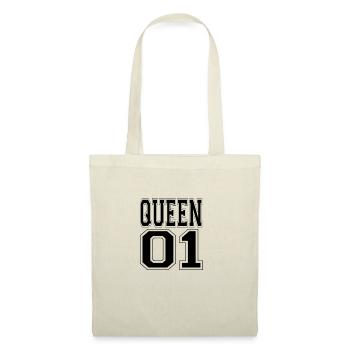 Queen 01 Königin König Paar Geschenk verliebt lieb - Stoffbeutel - Rot - Vorne