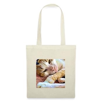 Close-up of older domestic cat laying and resting - Tote Bag - red - Front